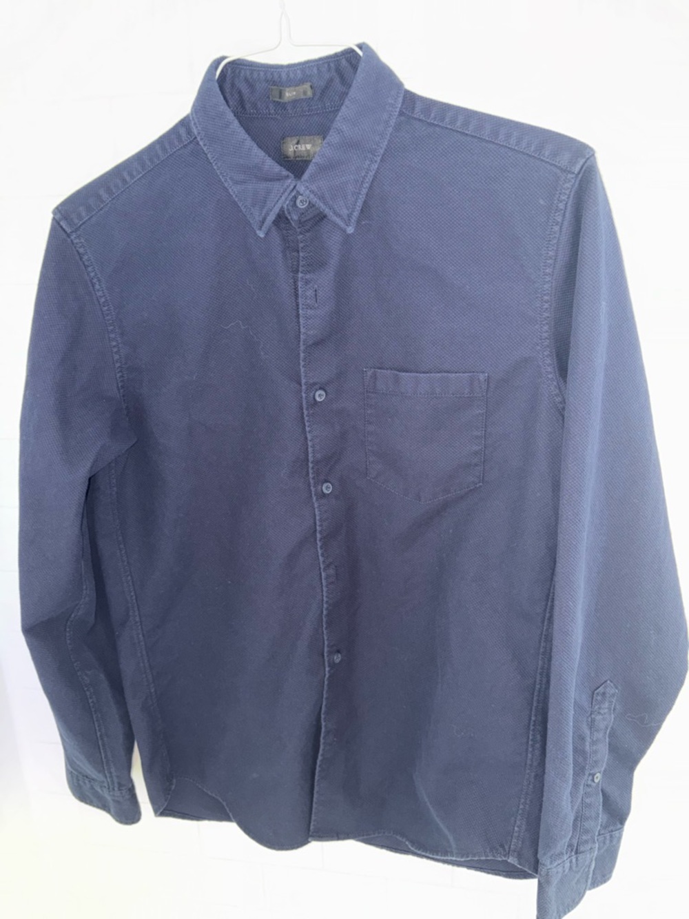 J. Crew Navy Textured Button-Down Shirt